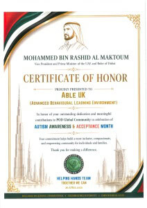 Certificate of Honor Mohammed Bin Rashid Al Maktoum